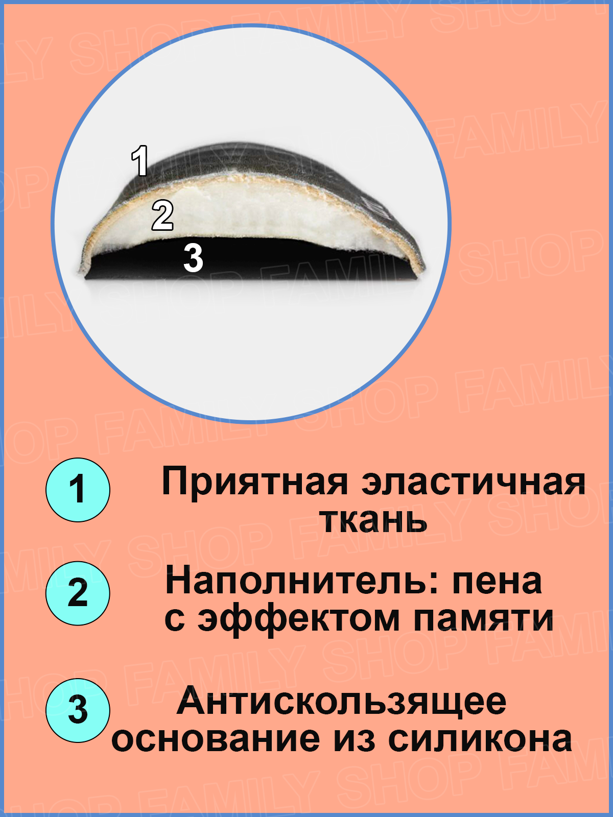 Подушка для запястья под мышку Boona (серый)