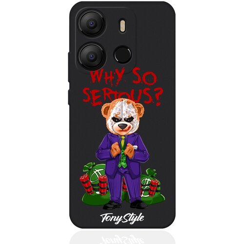 Черный силиконовый чехол для Tecno Pop 7 Tony Style Why so serious черный силиконовый чехол tony style для tecno pova 3 tony style why so serious