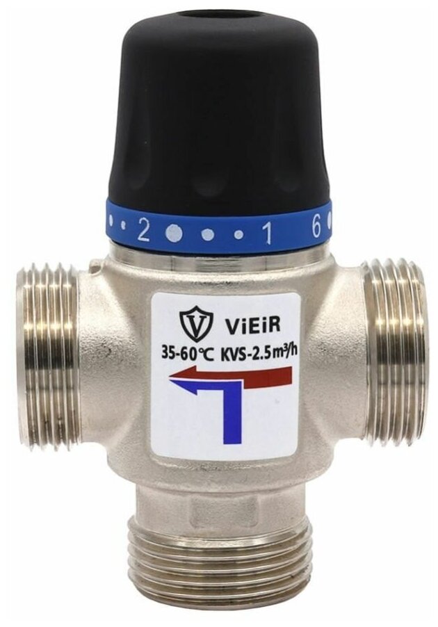 Термостатический смесительный клапан 1" (20-45°C) Kvs 2,5 ViEiR арт. VR180