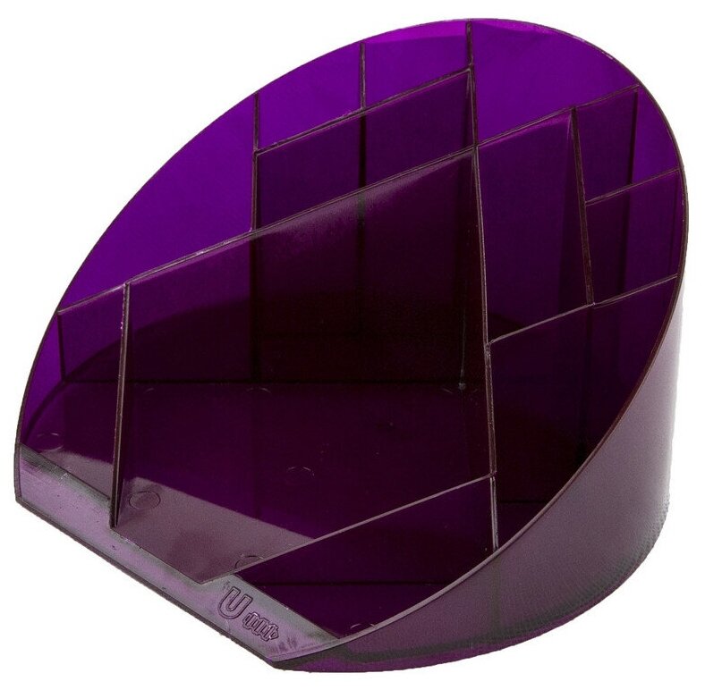 Подставка для канцелярских мелочей Attache Яркий офис 12 отделений прозрачная фиолетовая 1140952
