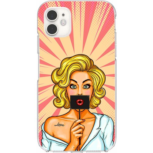 Силиконовый чехол Mcover для Apple iPhone 11 с рисунком Девушка с тату силиконовый чехол mcover для apple iphone 11 с рисунком девушка и вино
