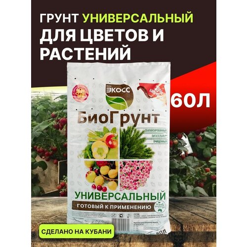 Грунт универсальный для растений 60л биогрунт экосс рассада 10л