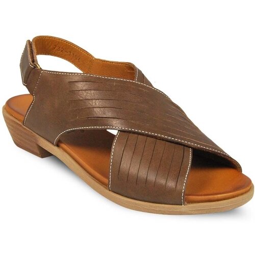 фото Босоножки sandm, натуральная кожа, размер 38, коричневый