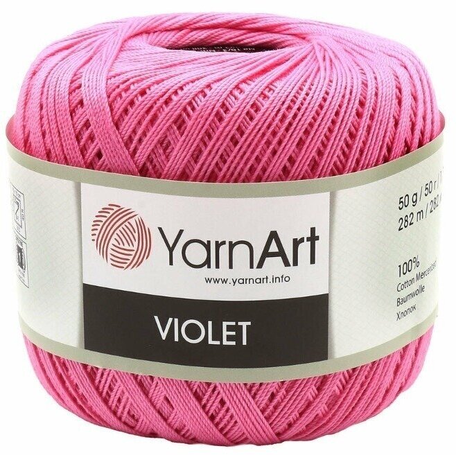 Пряжа YarnArt VIOLET 100% мерсеризованный хлопок 50гр./282 м, цвет 5001 т. розовый