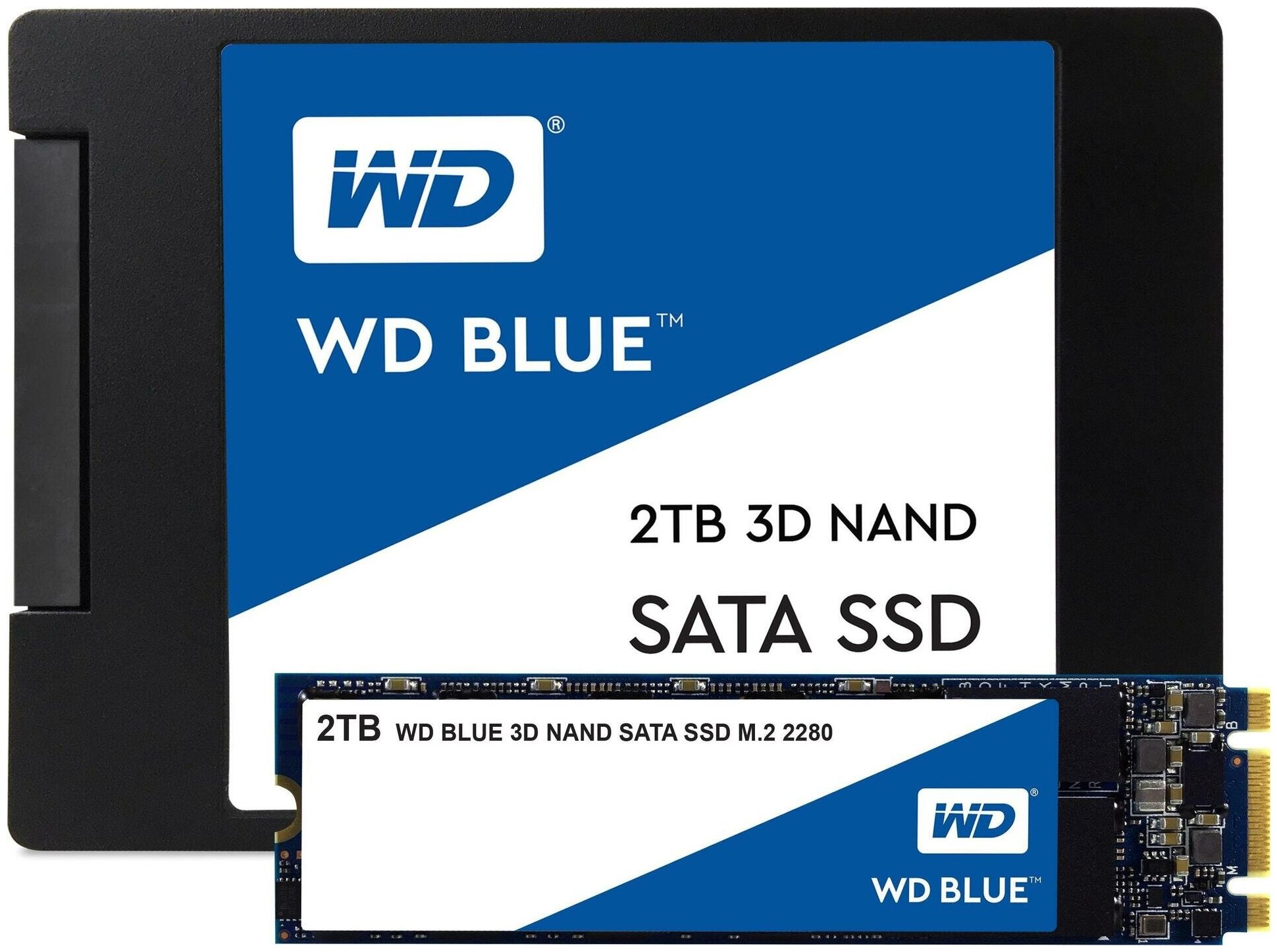 WD Blue WDBK3U0020BNC - SSD - 2TB - intern - M.2 2280 - SATA 6Gb/s (WDBK3U0020BNC-WRSN)