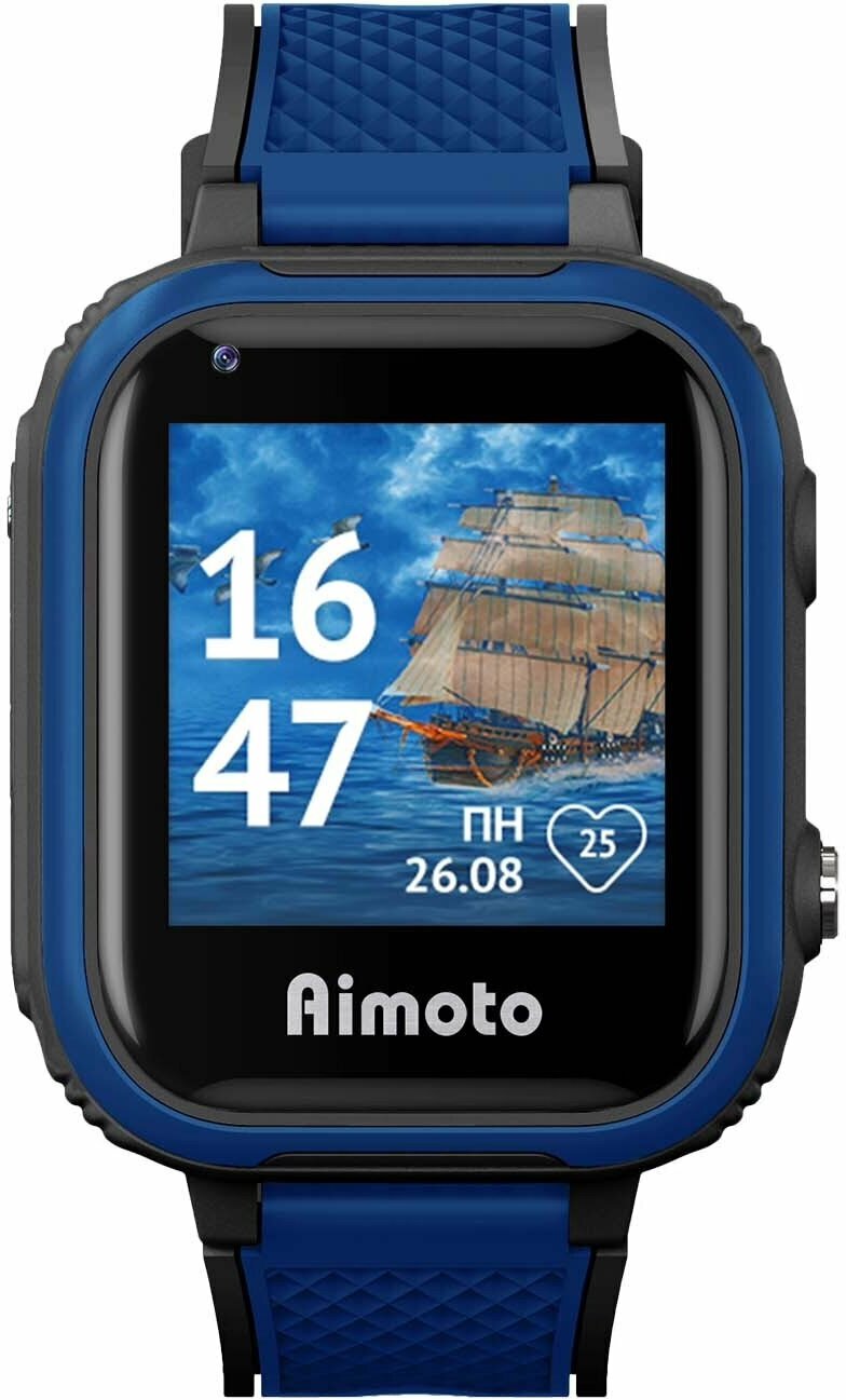 Смарт-часы КНОПКА ЖИЗНИ Aimoto Pro Indigo 4G, 1.44", черный/синий / черный/синий [9500102] - фото №2