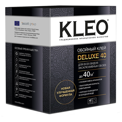 Клей для бумажных обоев KLEO DELUXE Эксклюзивный 8 л 0.43 кг клей обойный kleo optima для бумажных обоев