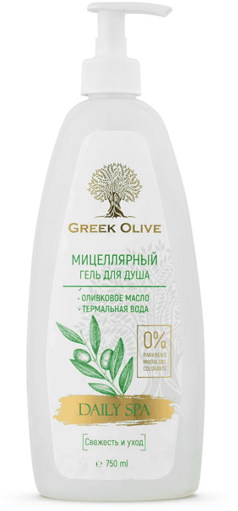 Гель для душа Greek olive мицеллярный, 750 мл, 780 г