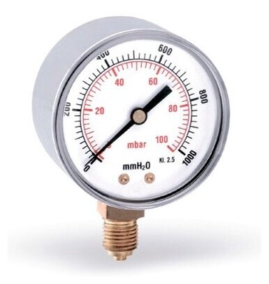 Манометр радиальный WATTS F+R260 (MRSC) - 1/4" (для газа, D-63 мм, шкала 0-60 мбар)