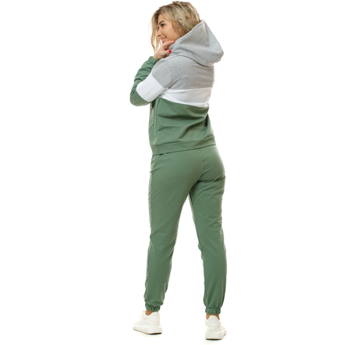 Костюм спортивный NSD-STYLE, размер 52, зеленый, серый костюм nsd style размер 56 зеленый серый