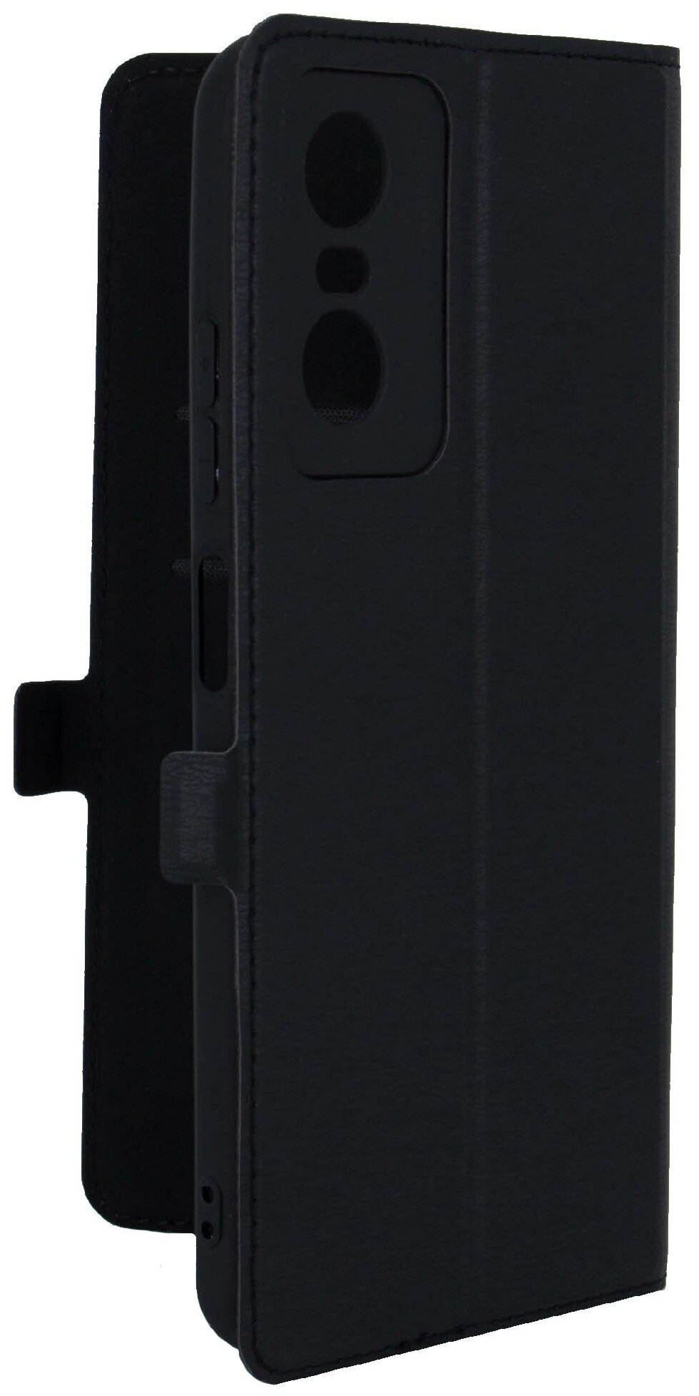 Чехол на Tecno POP 6 Pro (Техно ПОП 6 Про) черный чехол книжка эко-кожа с функцией подставки отделением для карт и магнитами Book case, Miuko