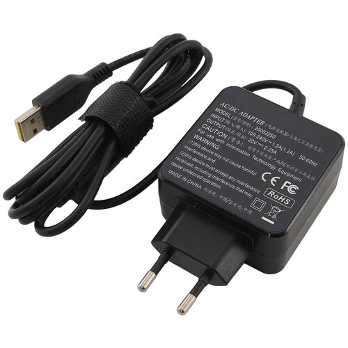 Блок питания для ноутбука Lenovo 20V 2.25A (45W) USB Type скошенный разъем (квадратная) (ADL40WCA, 36200579, ADL40WCB)