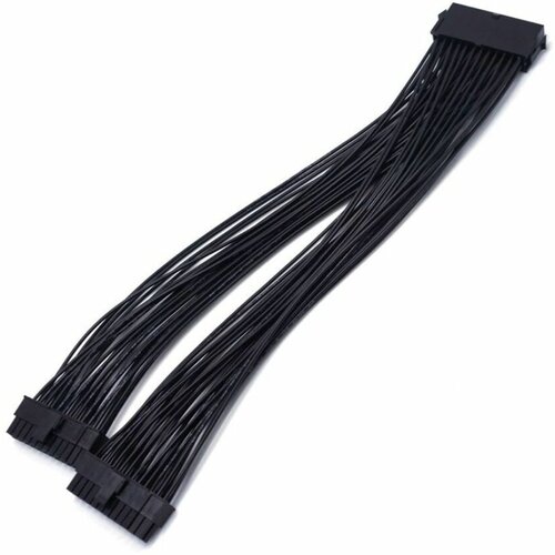 Разветвитель ATX 24pin на 2x 24pin (20+4pin) zezzio power supply sleeved cable 24pin atx 18awg gauge psu extension cables streamer transfer adapter high quality material