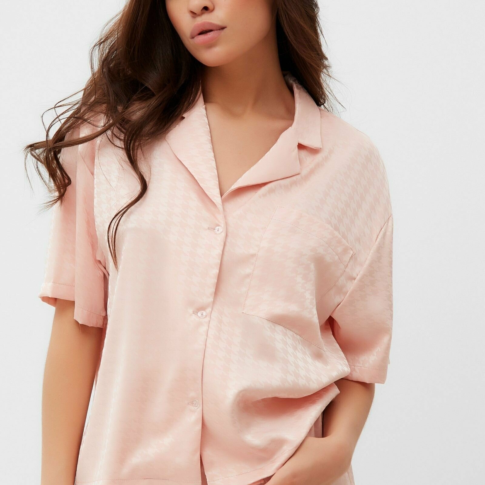 Пижама женская (рубашка и шорты) Kaftan Silk, р.48-50, розовый Kaftan 9663868 - фотография № 3
