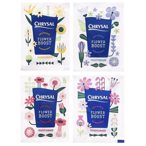 Удобрение Chrysal Flower boost для срезанных цветов, порошок, 0.005 л, 0.1 кг, количество упаковок: 20 шт.