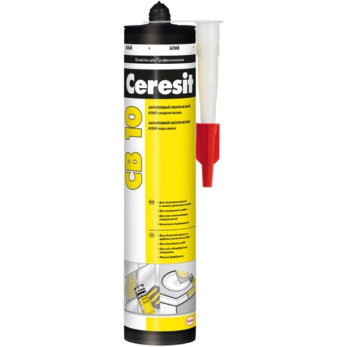 Монтажный клей Ceresit CB 10 (400 г) 0.4 л картридж монтажный клей ceresit cb 100 400 г