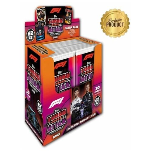 Блок карточек (24 пакетика - 240 карт) гонщиков Формулы 1 (Formula 1) Topps Turbo Attax 2022 / Подарочный комплект любителям panini