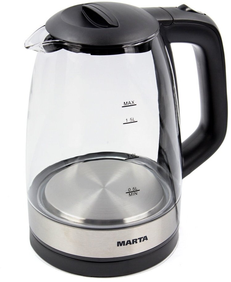 MARTA MT-1098 черный жемчуг чайник стеклянный