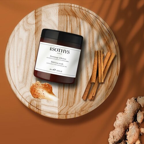 Sothys, Изысканный скраб для тела с корицей и имбирем Delicious Scrub, 200 мл.