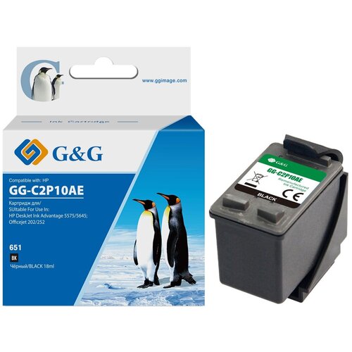 Картридж струйный G&G GG-C2P10AE 651 черный (12мл) для HP DeskJet 5575/5645