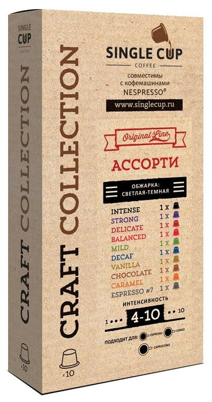 Кофе в капсулах Single Cup Coffee "Ассорти" формата Nespresso (Неспрессо), 10 шт. - фотография № 5