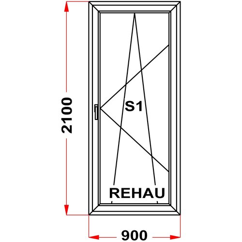 Балконная дверь ПВХ REHAU (2100 x 900)
