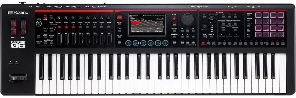 Roland FANTOM-06 рабочая станция, 61 клавиш, клавиатура синтезаторного типа, вес 6 кг