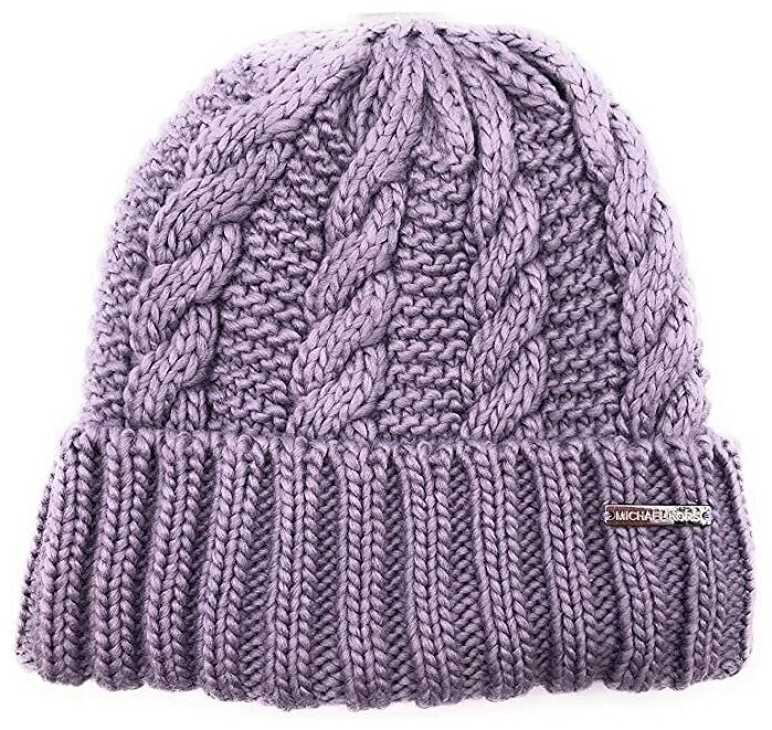 Шапка женская зимняя лавандовая Women`s Cable Knit Fleece Winter Beanie Hat