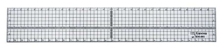Инструменты Gamma Универсальная линейка RM-001 30 x 5 см в пакете с еврослотом с металлическим краем