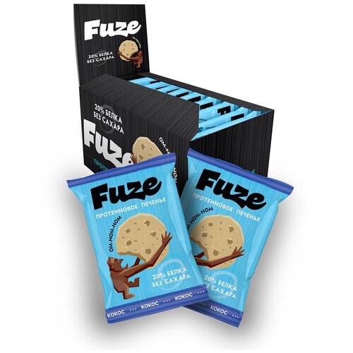 Печенье Fuze протеиновое печенье, 360 г, 360 мл, кокос печенье fuze протеиновое печенье 360 г 360 мл шоколад