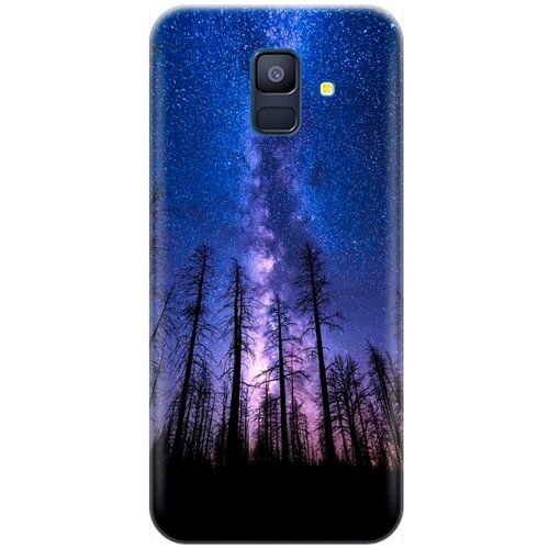фото Re:pa накладка transparent для samsung galaxy a6 (2018) с принтом "ночной лес и звездное небо"