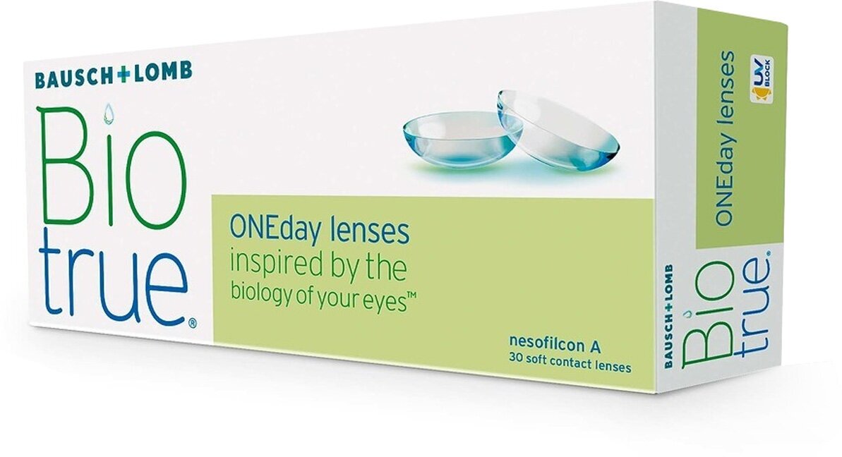 Контактные линзы Bausch & Lomb Biotrue ONEday, 30 шт., R 8,6, D -3, 1 уп.