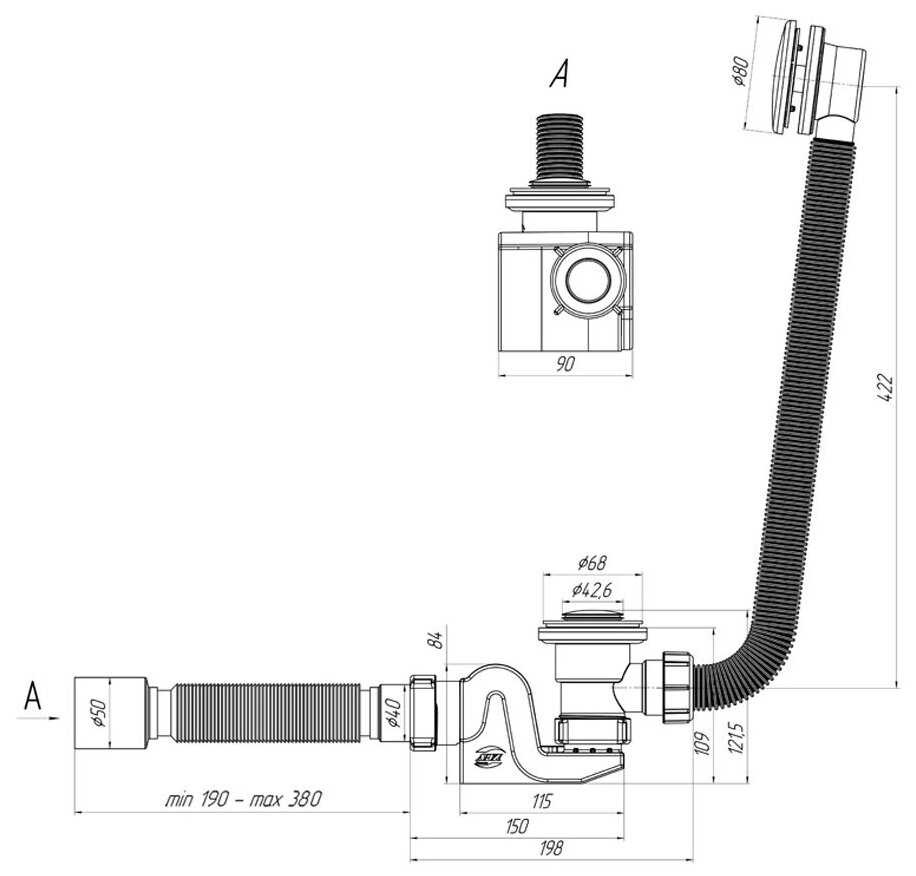 Сифон для ванны АНИ Пласт EC655S - фотография № 4