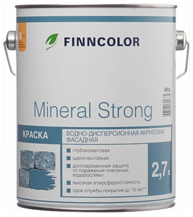 Краска FINNCOLORMineral strong матовая 9 л - фото №3