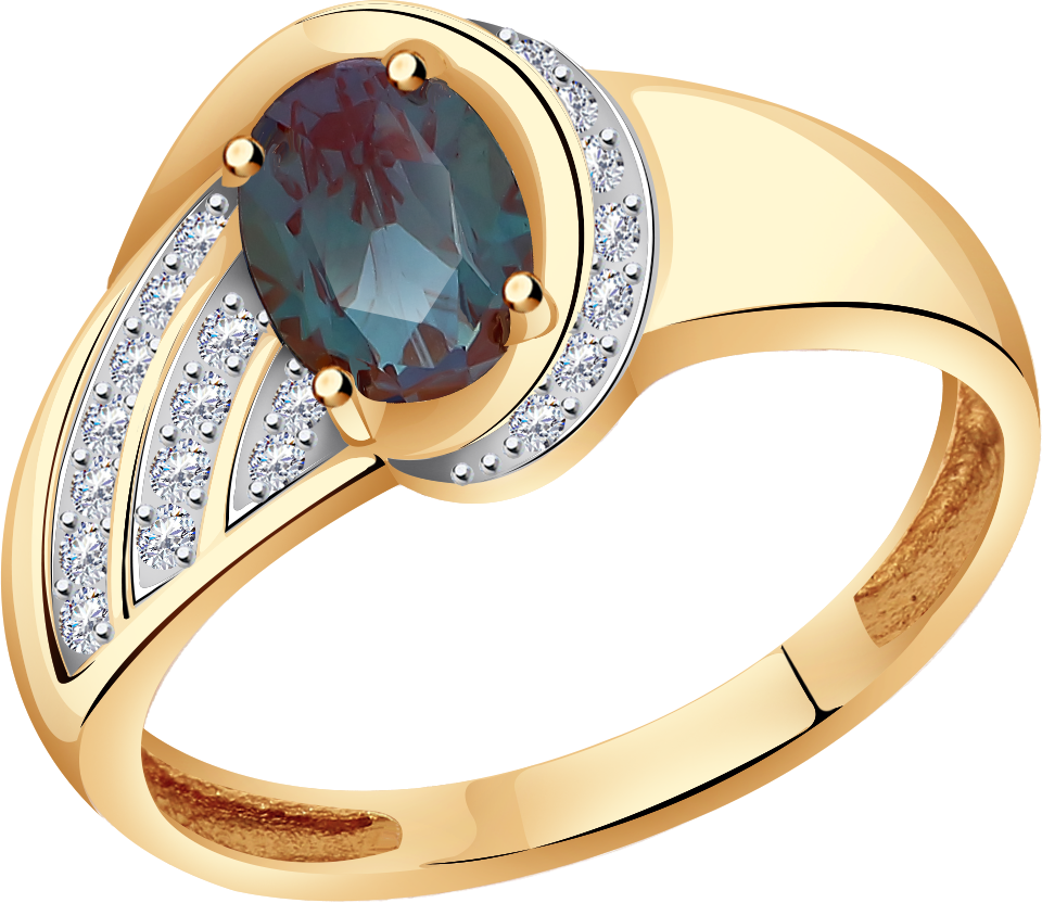 Кольцо Diamant online, золото, 585 проба, бриллиант, александрит