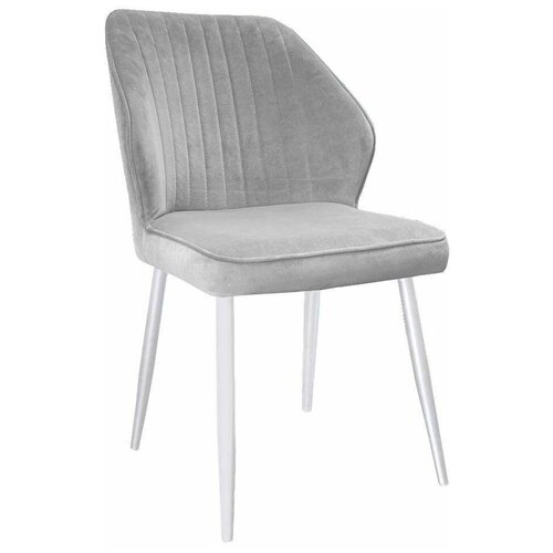 Стул DikLine 222М микровелюр V08 светло-серый, ножки белые