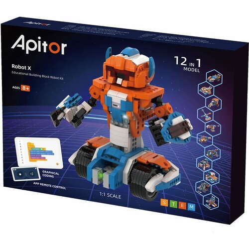 Программируемый робот конструктор Apitor Robot X 12 в 1 программируемый робот конструктор apitor robot x 12 в 1