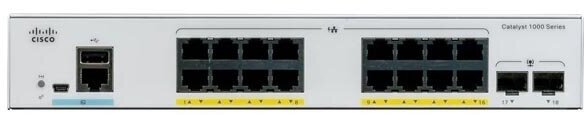 Коммутатор управляемый Cisco C1000-16FP-2G-L (16 портов 10/100/1000 Мбит/сек, 2xSFP)