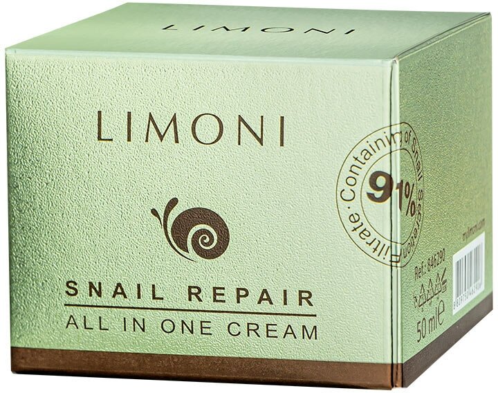 LIMONI Крем восстанавливливающий для лица с экстрактом секреции улитки / Snail Repair All In One Cream 50 мл - фото №7