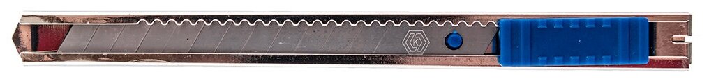 Нож технический кобальт лезвие 9 мм металлический корпус автостоп блистер 245-046