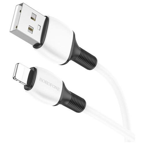 Кабель Borofone BX84 Rise USB - Lightning, 1 м, 1 шт., белый кабель borofone bx84 rise usb usb c 1 м 1 шт белый