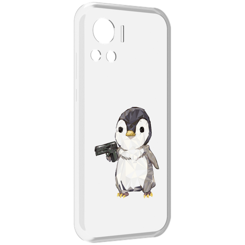 Чехол MyPads Пингвин детский для Motorola Edge 30 Ultra задняя-панель-накладка-бампер