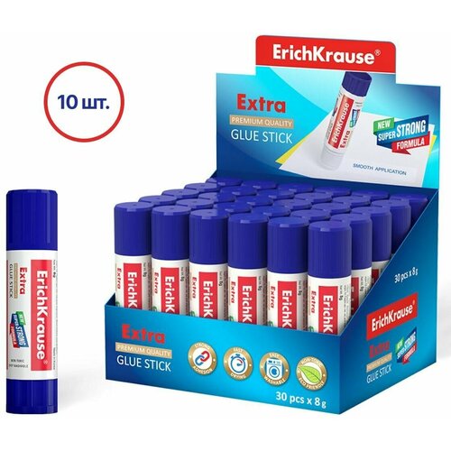 Клей-карандаш ErichKrause Extra, 21 г, 10 шт.