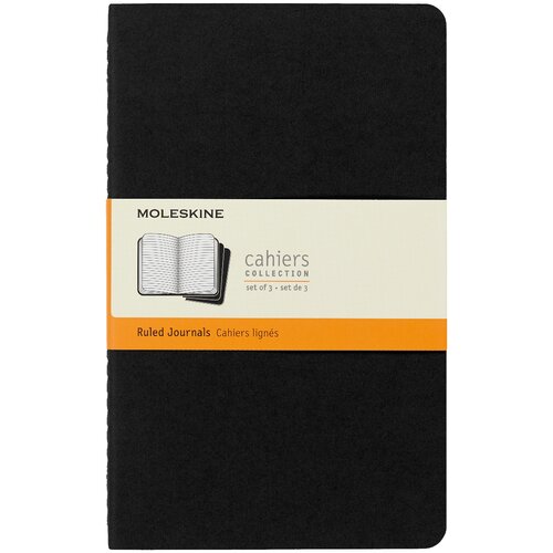 Moleskine Блокнот CAHIER JOURNAL QP316 Large 130х210мм обложка картон 80стр. линейка черный (3шт)