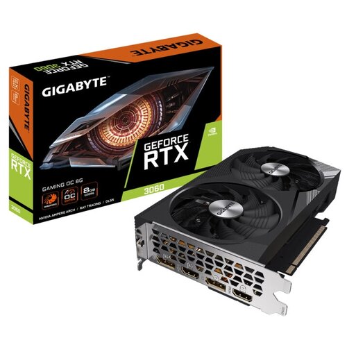 Видеокарта Gigabyte Gaming nVidia RTX 3060 8192 15000 128 RTL GV-N3060GAMING OC-8GD 5335000₽