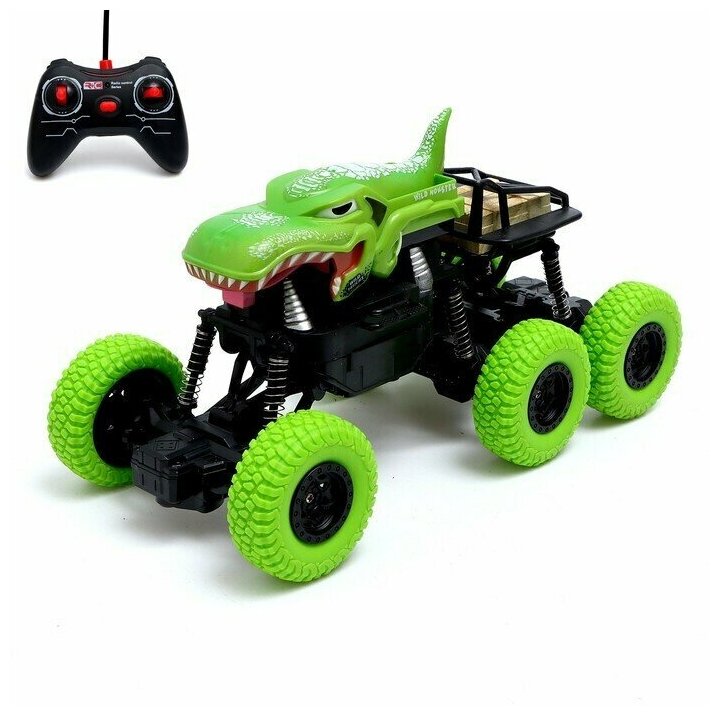 Джип радиоуправляемый DINO 1:16 4WD работает от аккумулятора цвет зелёный