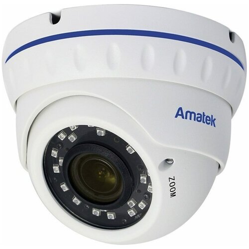 AC-IDV503VA (2,8-12) Amatek Купольная антивандальная IP видеокамера, обьектив 2.8-12 мм, 5Мп, Ик, POE, 1 аудиовход, выход для питания микрофона