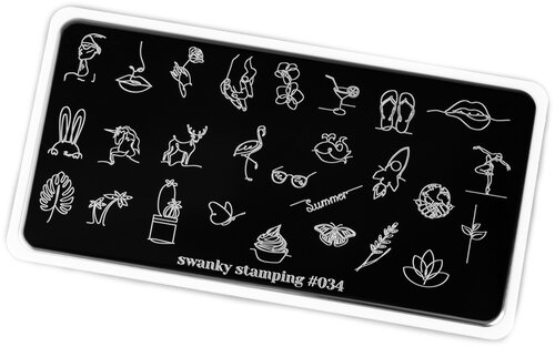 Swanky Stamping пластина 034 12 х 6 см серебристый