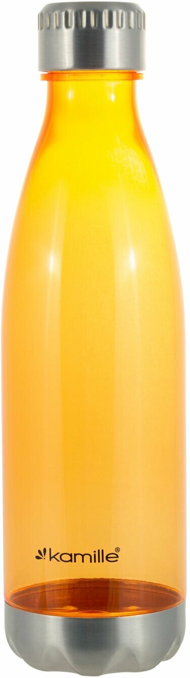 Бутылка спортивная для воды 700 мл. Kamille KM-2305 из пластика тритан с металлическим дном (2305 / оранжевый)