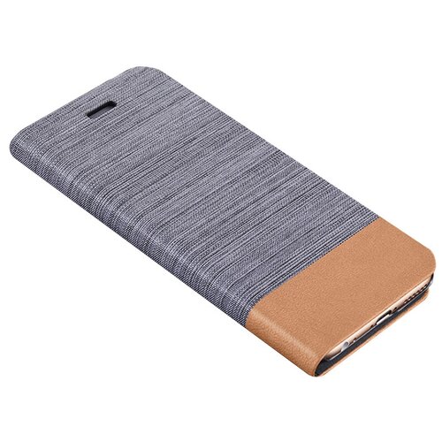 фото Чехол-книжка mypads для vivo iqoo neo / vivo v17 neo из водоотталкивающей ткани под джинсу с вставкой под кожу серый